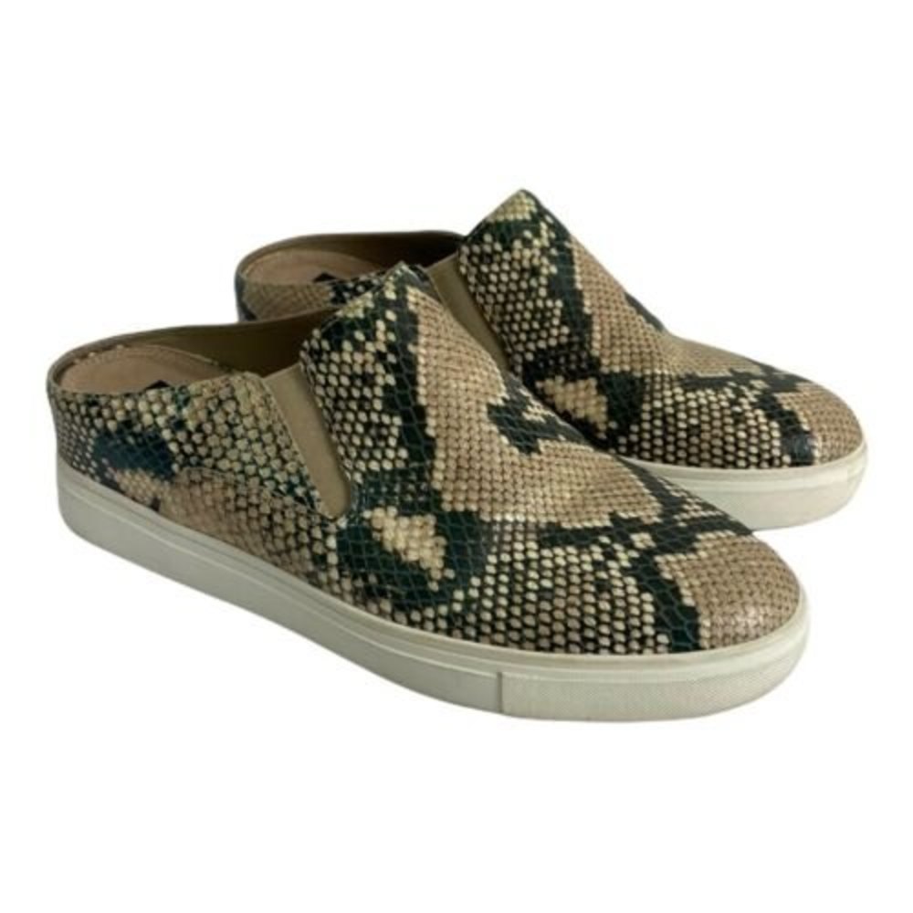 Steven by Steve Madden Womens 8M CLAUDINE Slide Shoes Mules Green Brown Snake